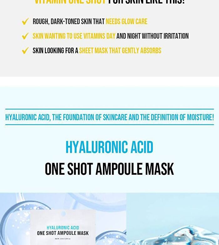Hyaluronic Acid One Shot Ampoule Mask Sheet - 5 Types - #Collagen