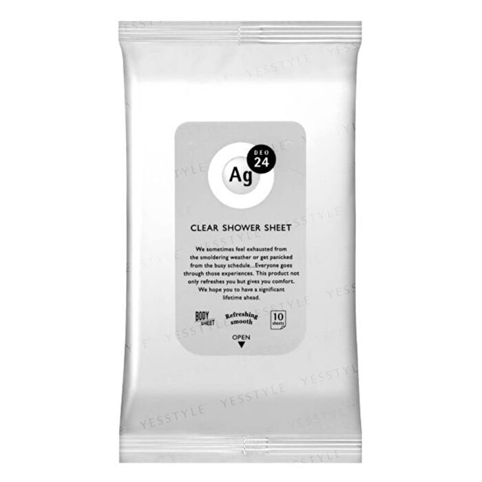 Ag Deo 24 Clear Shower Sheet N No Fragrance - 10 pcs