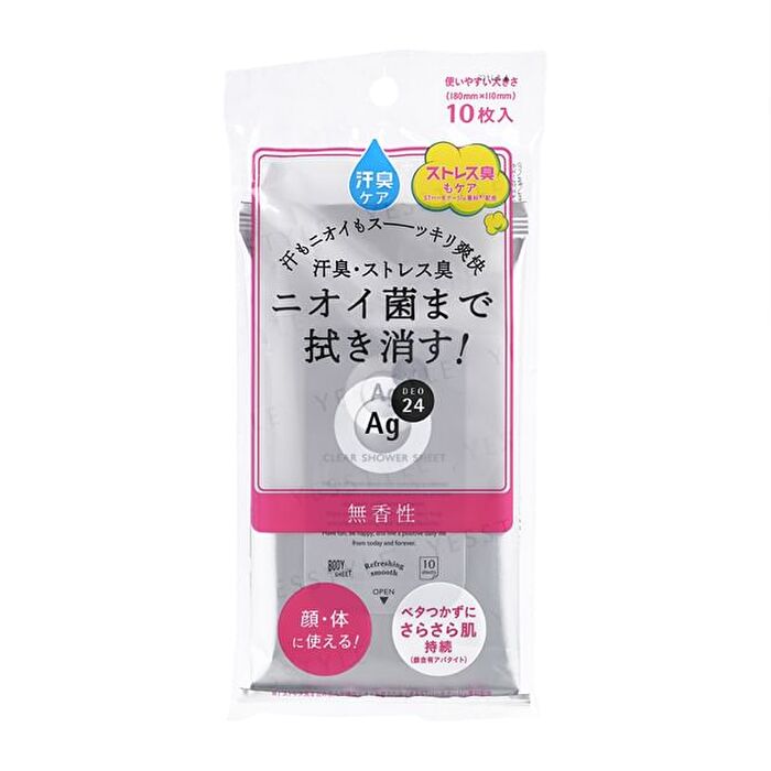 Ag Deo 24 Clear Shower Sheet N No Fragrance - 10 pcs