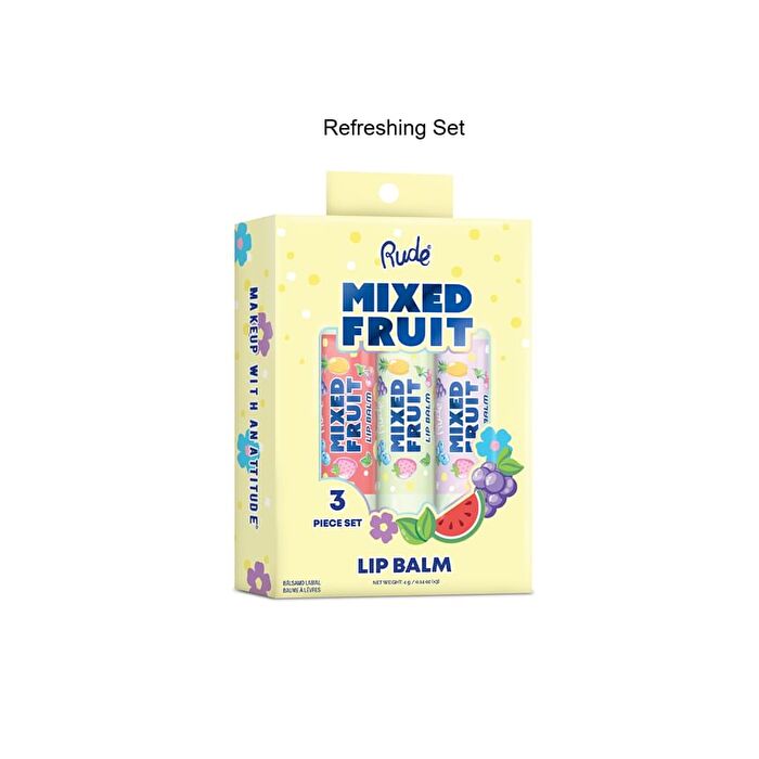 Mixed Fruit Lip Balm Trio - 2 Types - Refreshing Set - 4g