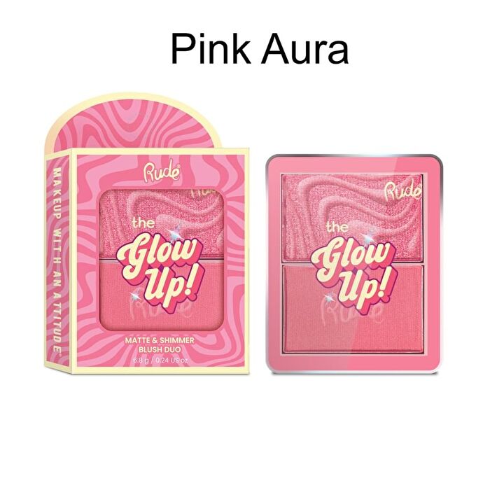 The Glow Up! Matte & Shimmer Blush Duo - 6 Colors - Pink Aura - 6.8g
