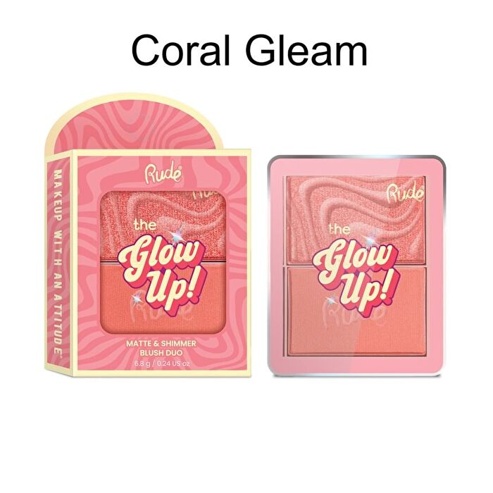 The Glow Up! Matte & Shimmer Blush Duo - 6 Colors - Pink Aura - 6.8g