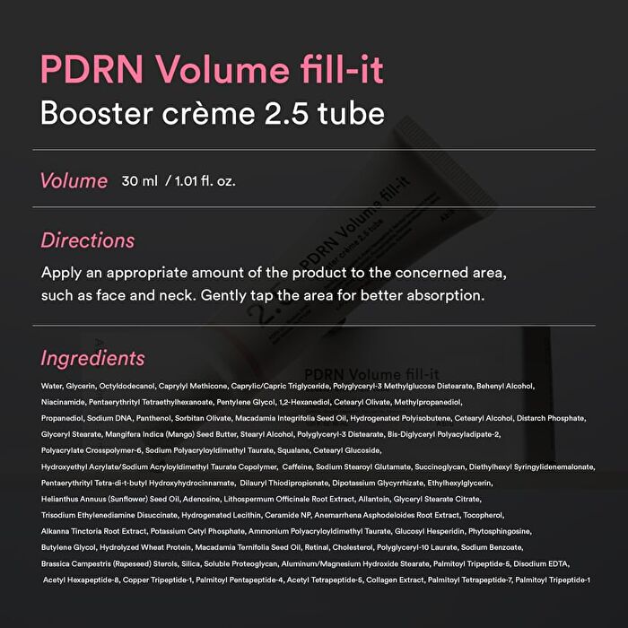 PDRN Volume Fill-it Booster Crème 2.5 Tube - 30ml