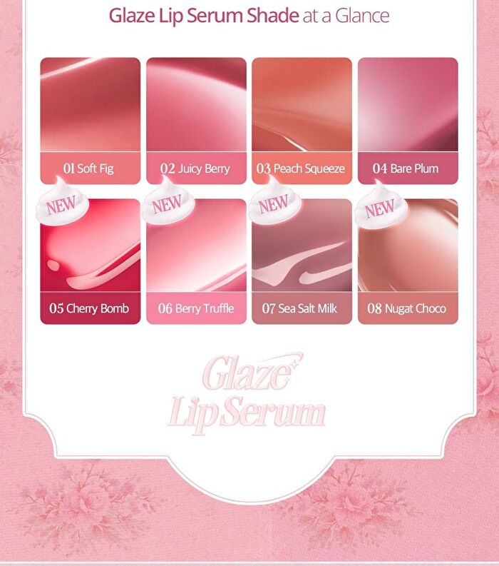 Glaze Lip Serum Set Sugar Afternoon Collection - 4 Colors - #08 Nougat Choco