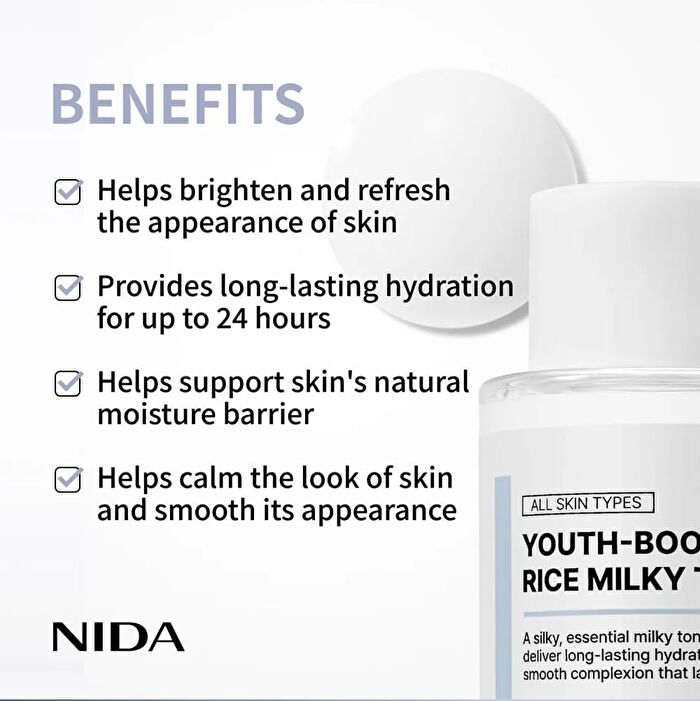 Nida Youth-Boosting Rice Milky Toner - 150ml