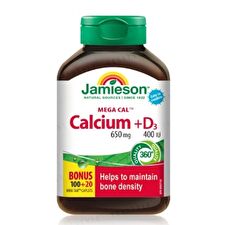 Mega Cal Calcium 650mg + D3 400IU Caplet - 120 caplets