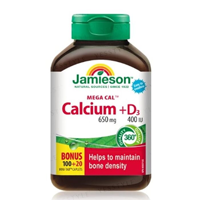 Mega Cal Calcium 650mg + D3 400IU Caplet - 120 caplets