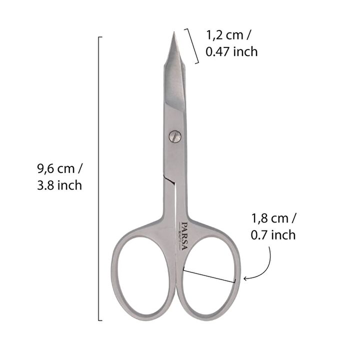Precision Nail Scissors with Pointed Tip - Silver
