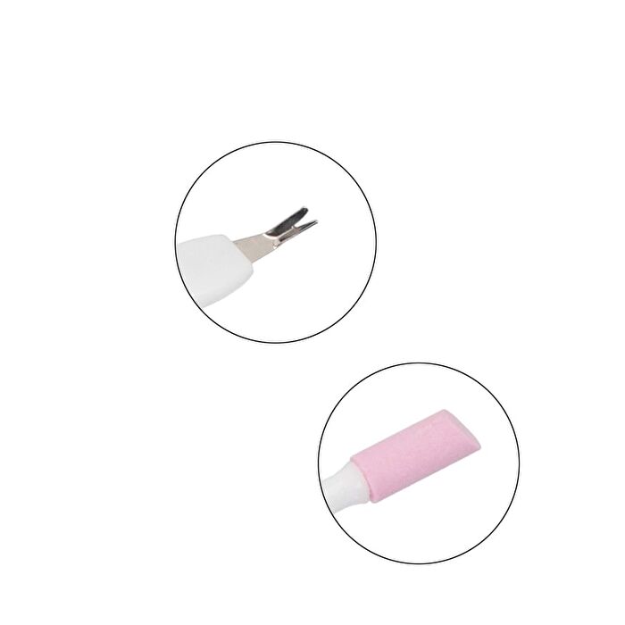 Cuticle Knife with Ceramic Hoof Stick - Pink & White