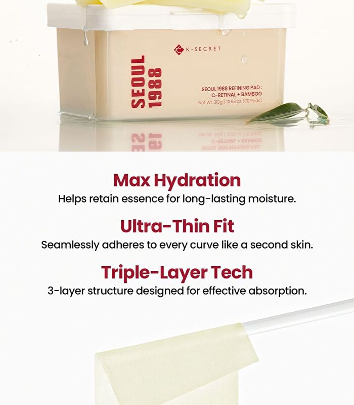 Ksecret SEOUL 1988 Refining Pad : C-Retinal + Bamboo - 70 pads