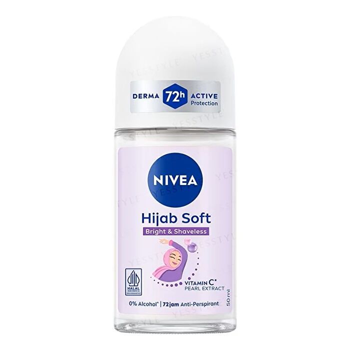 Hijab Soft Bright & Shaveless Vitamin C & Pearl Extract Deodorant Roll On - 50ml