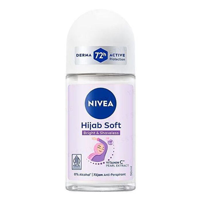 Hijab Soft Bright & Shaveless Vitamin C & Pearl Extract Deodorant Roll On - 50ml