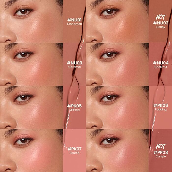 Focallure Toasted Cream Dot Blush - 6 Colors - #PK05 Milk Tea - 5g