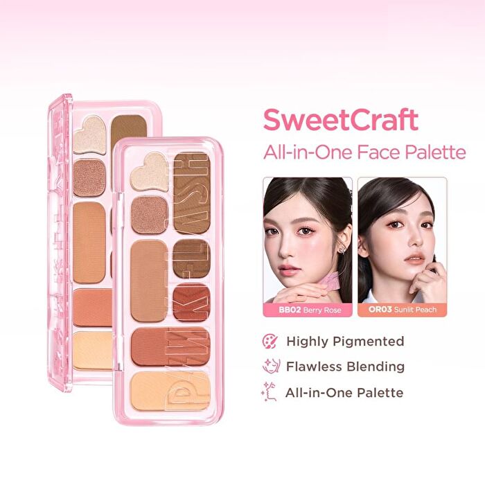 Pinkflash All-in-One Face Palette - 2 Types - #OR03 Sunlit Peach