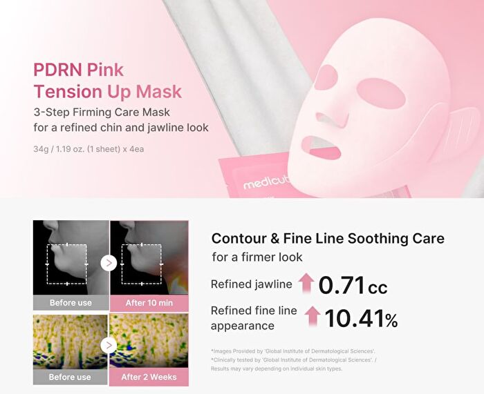 PDRN Pink Tension Up Mask Set - 34g x 4 sheets