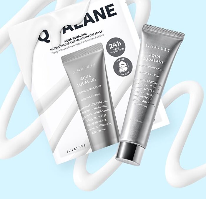 Aqua Squalane Moisturizing Cream Wrapping Mask Set - 18ml x 4 sheets