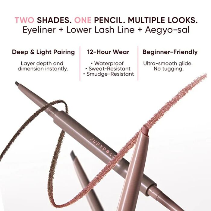 Dual-Color Gel Eyeliner Pencil - 3 Colors - #02 Caramel Pink Brown