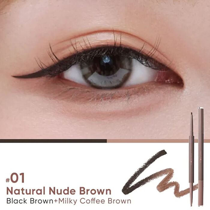 Dual-Color Gel Eyeliner Pencil - 3 Colors - #02 Caramel Pink Brown