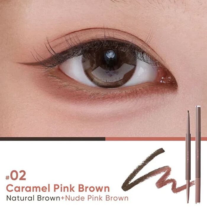 Dual-Color Gel Eyeliner Pencil - 3 Colors - #02 Caramel Pink Brown