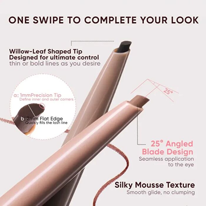 Dual-Color Gel Eyeliner Pencil - 3 Colors - #03 Sakura Grey Brown