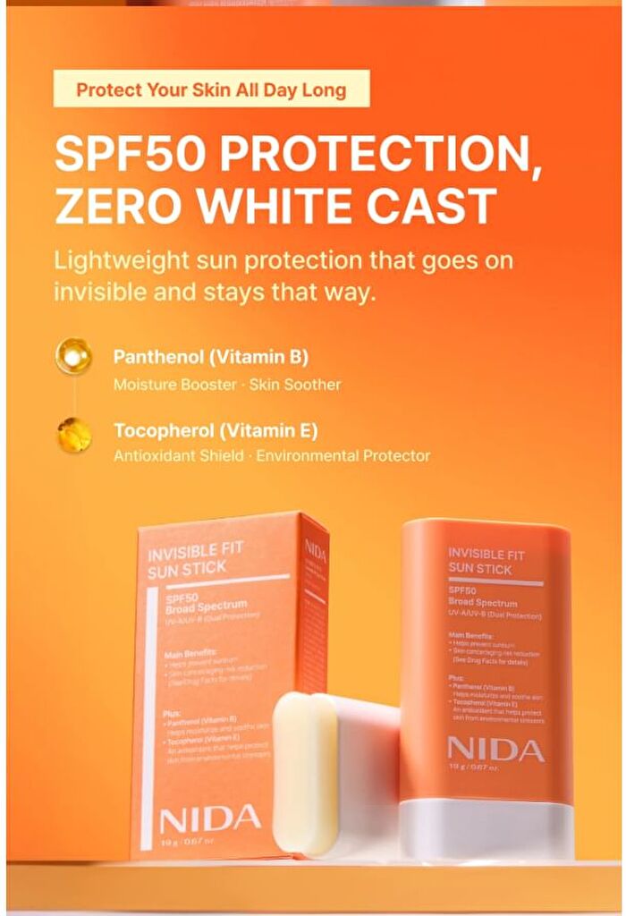 Nida Invisible Fit Sun Stick - 19g