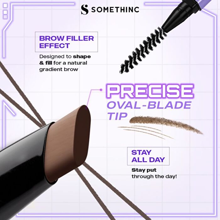 Somethinc Brow Filler Slim Retractable Eyebrow - Grey Brown