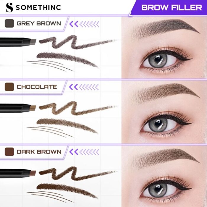Somethinc Brow Filler Slim Retractable Eyebrow - Grey Brown