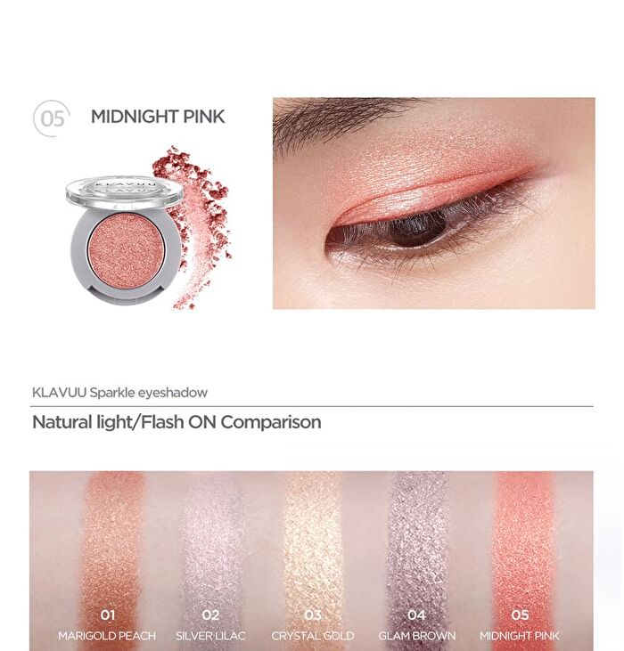 Klavuu Urban Pearlsation Sparkle Eyeshadow - 7 Colors - #SP6 Champagne Peach
