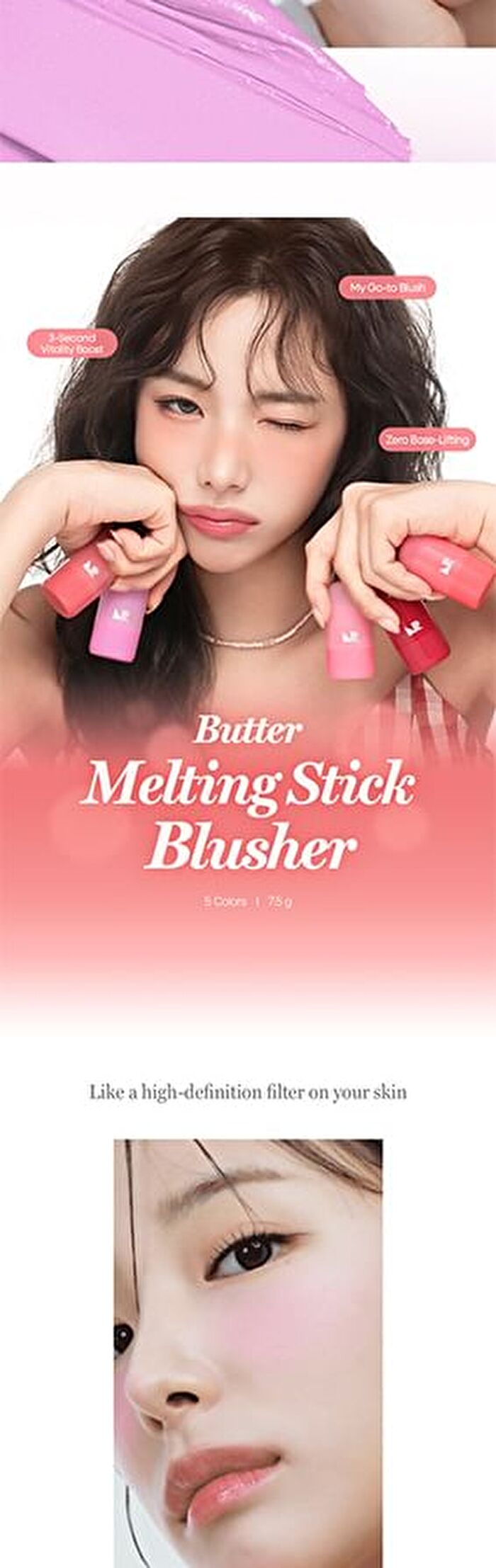 Butter Melting Stick Blusher Set - 5 Colors - #05 Lavender Butter