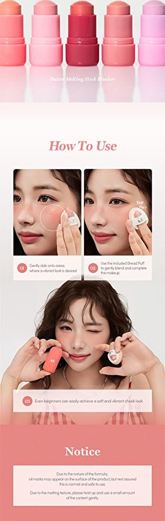 Butter Melting Stick Blusher Set - 5 Colors - #05 Lavender Butter