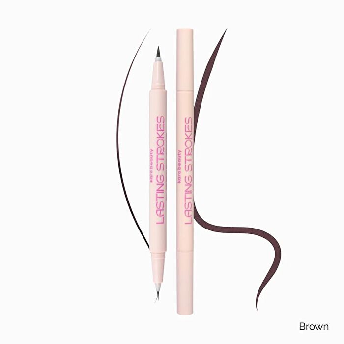 Lasting Strokes Double Ended Liquid Eyeliner - 2 Colors - Black  - 0.8 ml