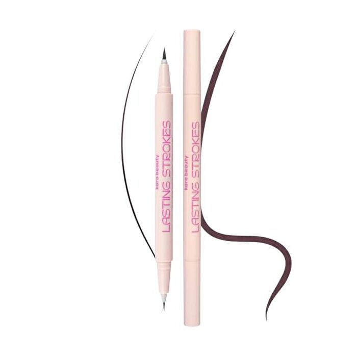 Lasting Strokes Double Ended Liquid Eyeliner - 2 Colors - Brown - 0.8 ml