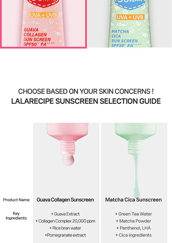 Lalarecipe Guava Collagen Sun Screen Set - 3 pcs