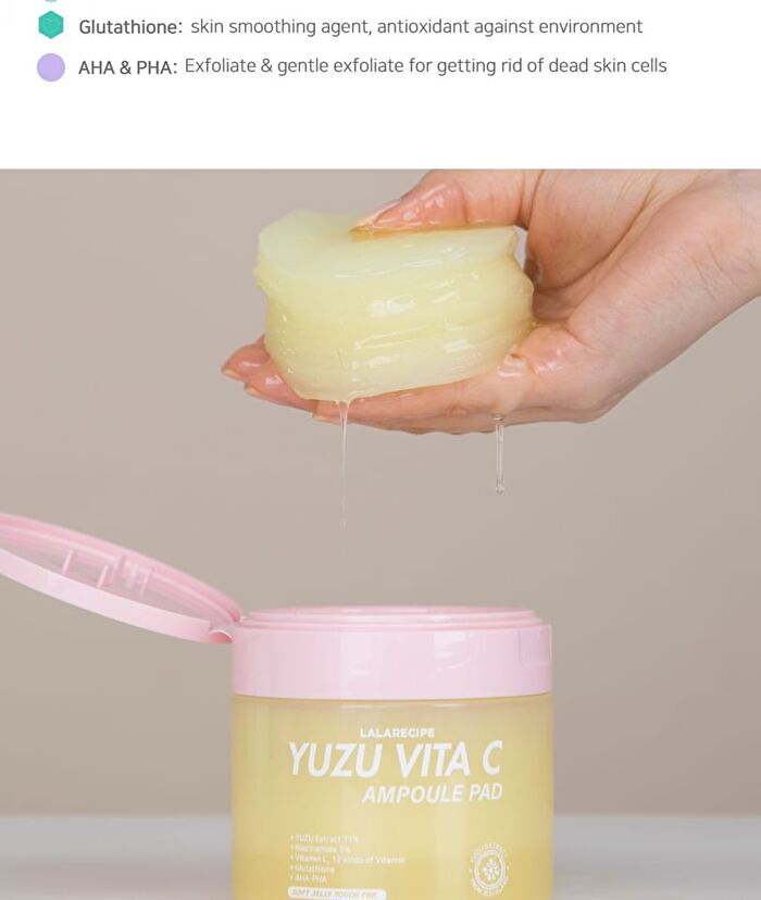 Lalarecipe Yuzu Vita C Ampoule Pad - 80 pads
