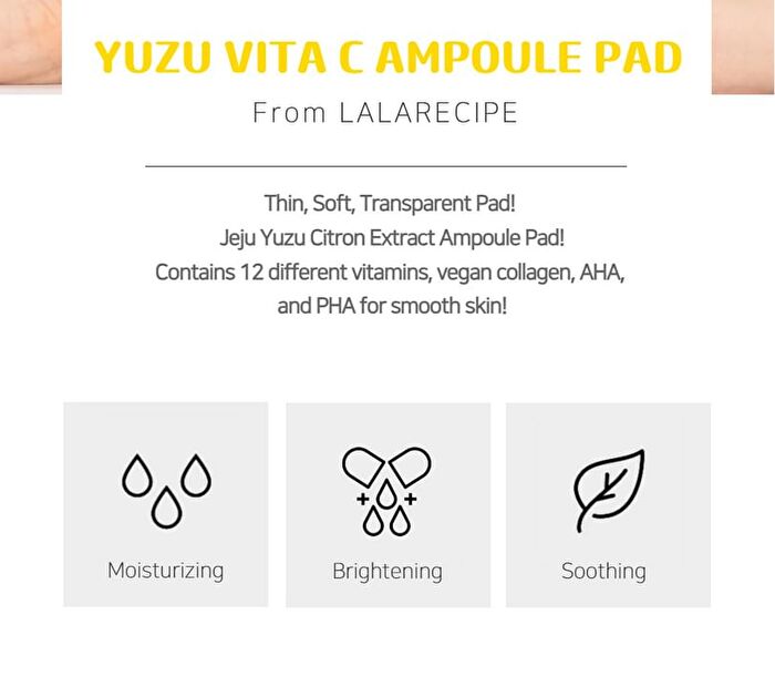 Lalarecipe Yuzu Vita C Ampoule Pad - 80 pads