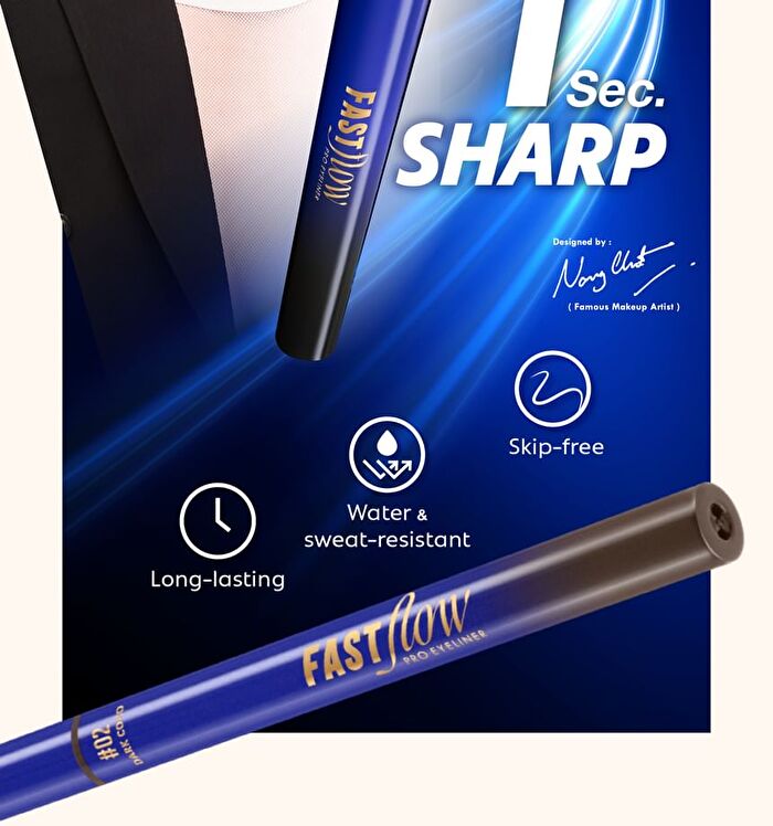 Fast Flow Pro Eyeliner - 02 Dark Coco