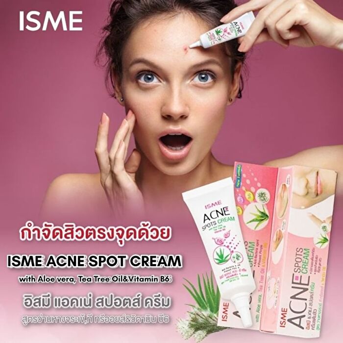 Isme Acne Spots Cream with Aloe Vera, Tea Tree Oil & Vitamin B6 - 10g