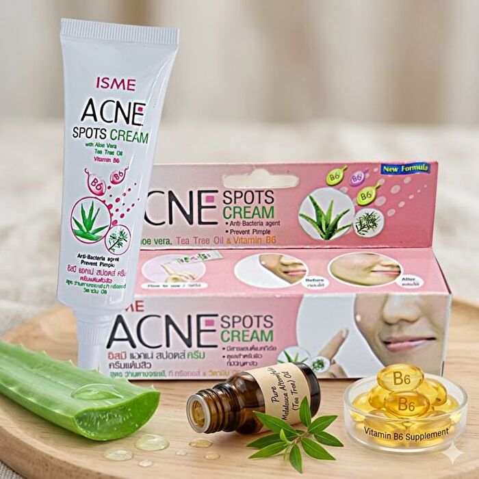 Isme Acne Spots Cream with Aloe Vera, Tea Tree Oil & Vitamin B6 - 10g