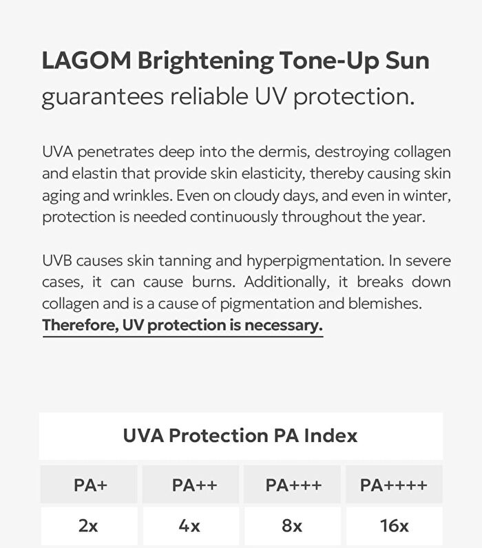 Lagom Brightening Tone Up Sun - 2026 Version - 50ml