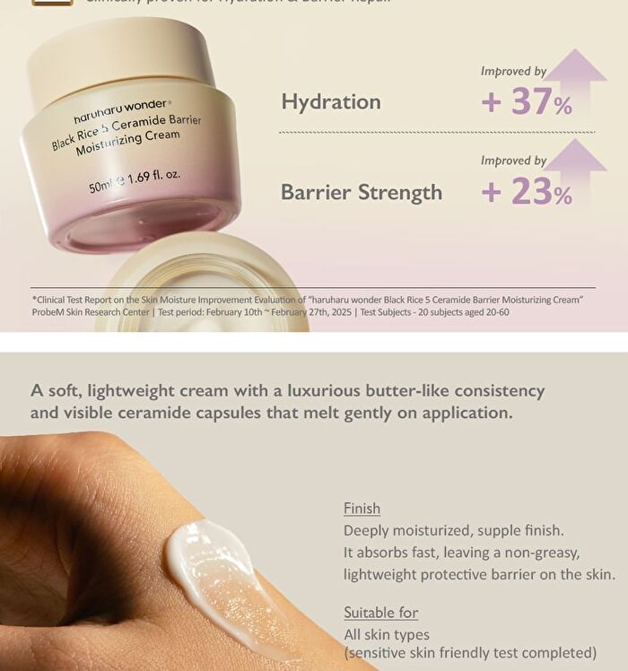 haruharu wonder Black Rice 5 Ceramide Barrier Moisturizing Cream Mini - 15ml