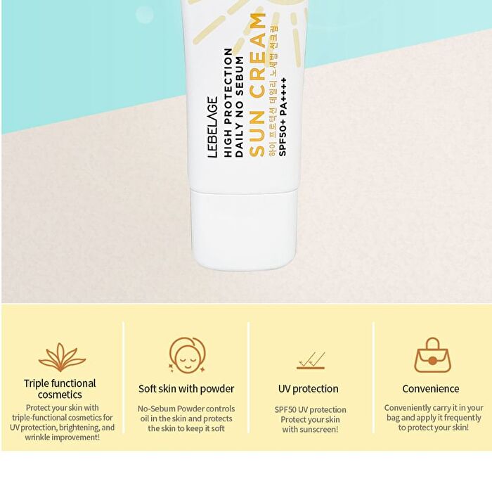 High Protection Sun Cream Sachet - 3 Types - Daily No Sebum