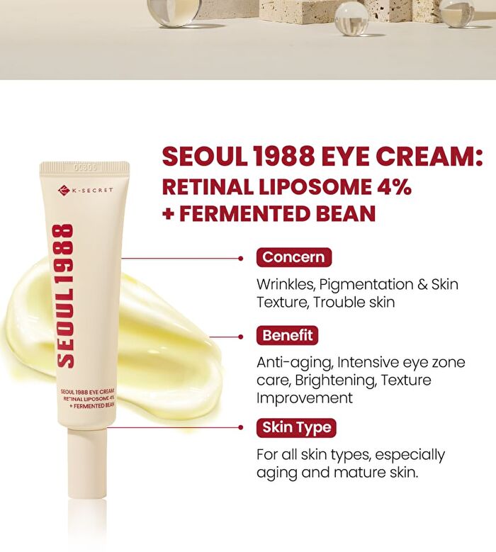Ksecret YesStyle Exclusive SEOUL 1988 Eye Cream : Retinal Liposome 4% + Fermented Bean Mini - 10ml