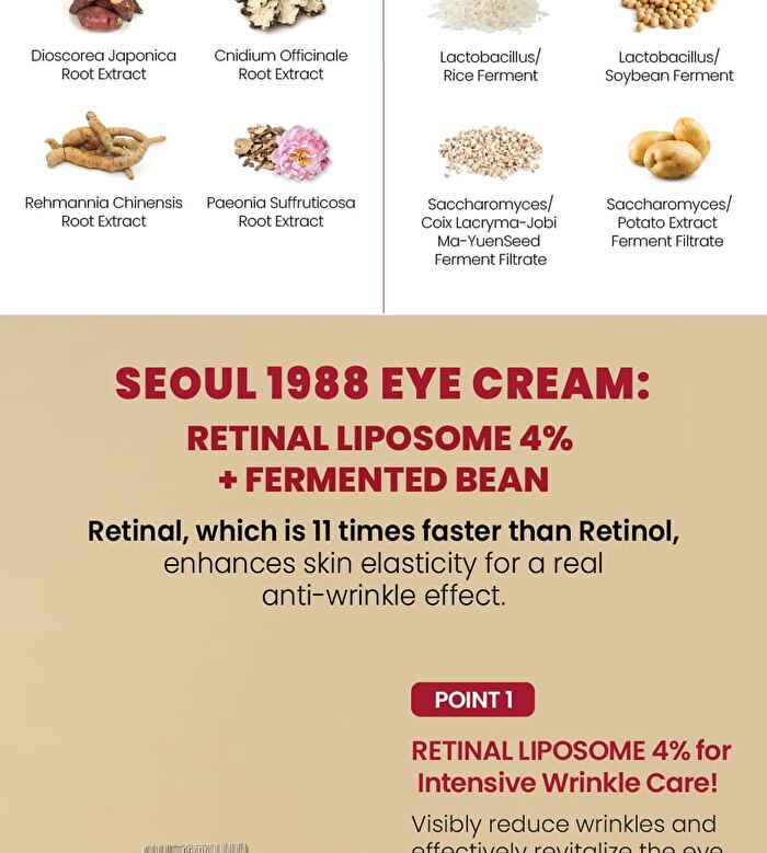 Ksecret YesStyle Exclusive SEOUL 1988 Eye Cream : Retinal Liposome 4% + Fermented Bean Mini - 10ml