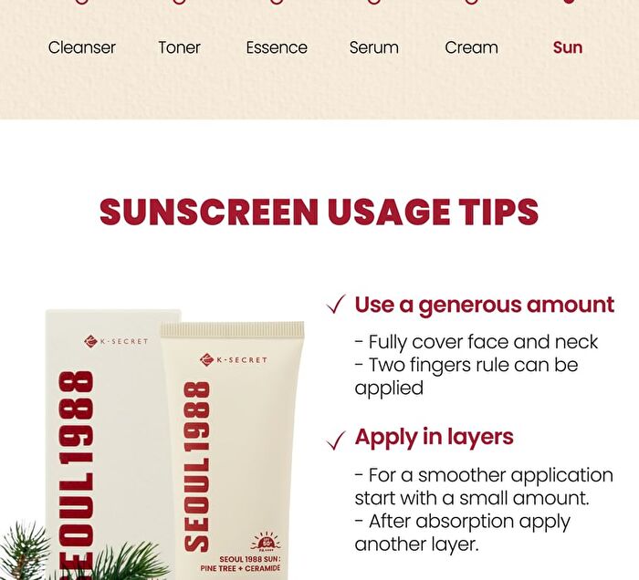 Ksecret YesStyle Exclusive SEOUL 1988 Sun : Pine Tree + Ceramide Mini - 15ml