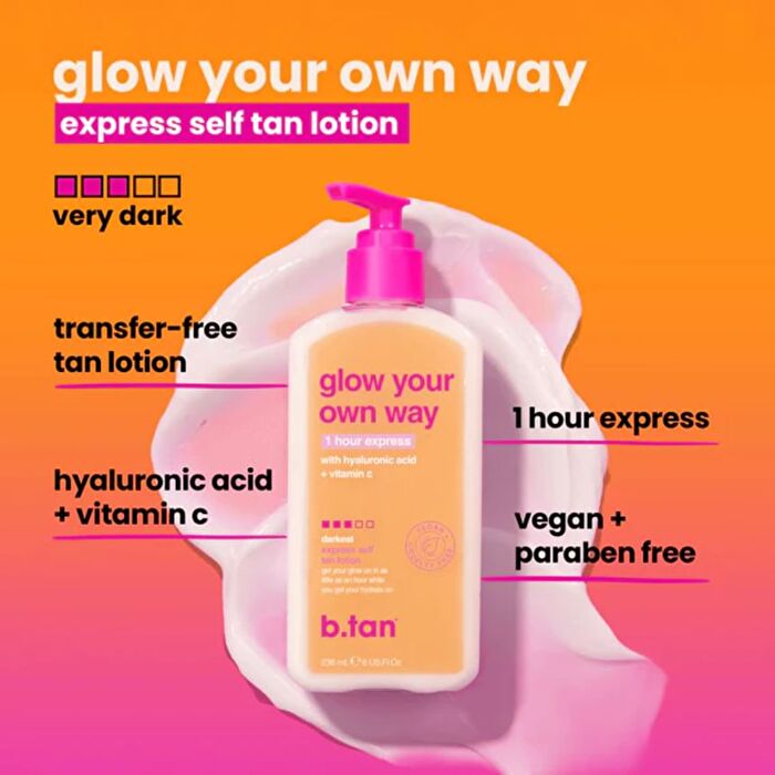 b.tan glow your own way - express self tan lotion - 236ml