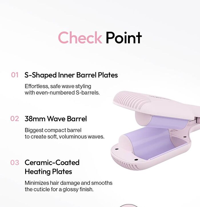 Compact Wave Iron - 2 Types - Pink Lavender