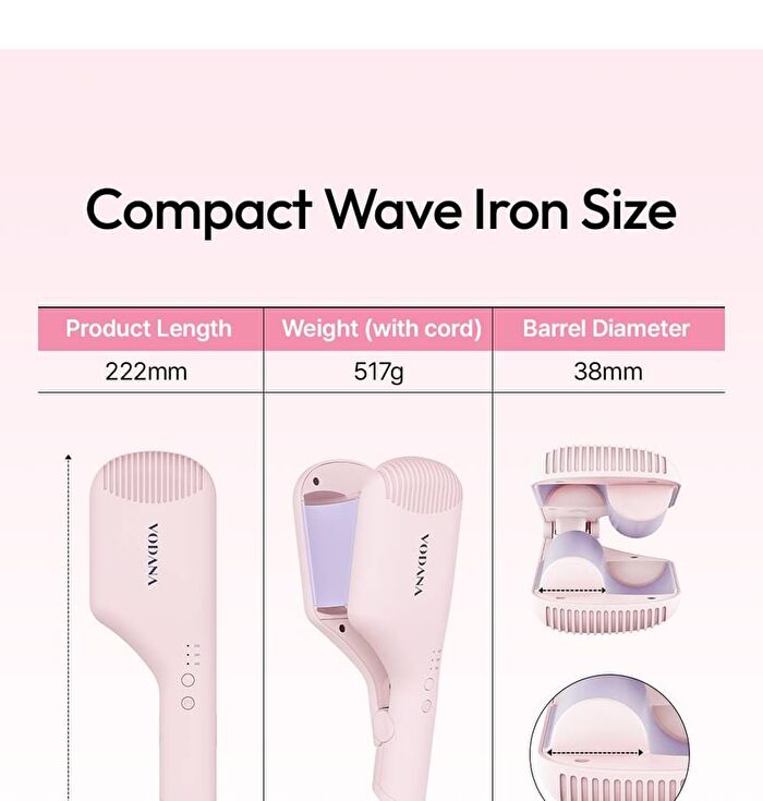 Compact Wave Iron - 2 Types - Pink Lavender