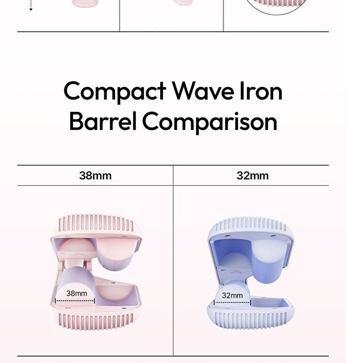 Compact Wave Iron - 2 Types - Pink Lavender