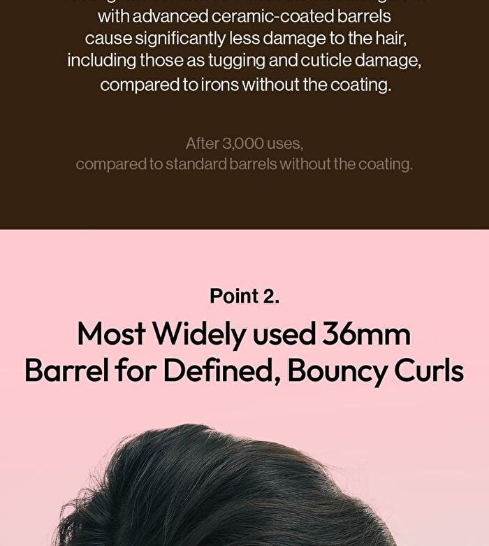 Glamwave Curling Iron 36mm - 6 Types - Pink