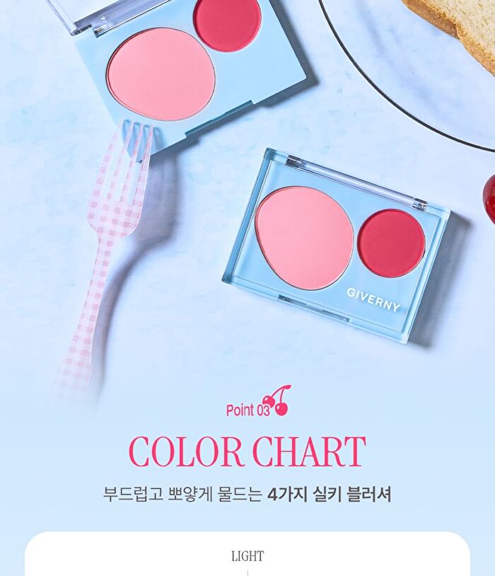 Fluffy Dual Blusher - 4 Types - #02 Rosy Beige